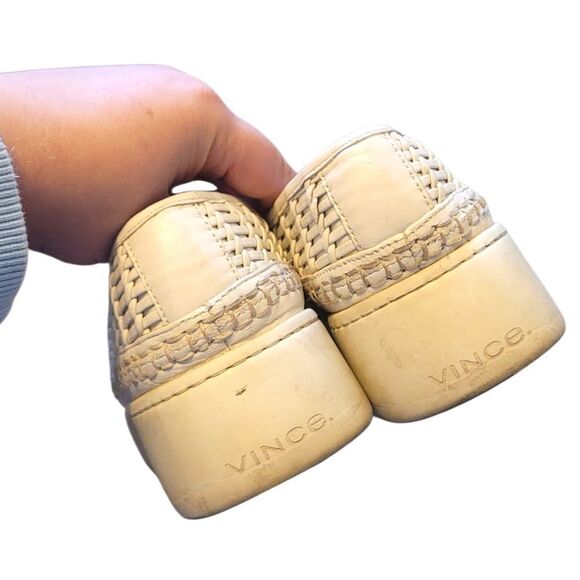 Vince. Women's White Woven Leather Platform Loafers Size US 7.5 - Picture 5 of 5